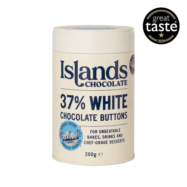 Islands Chocolate 37% White Chocolate Giant Buttons at Carvel Lane Coffee Cowes Isle of Wight