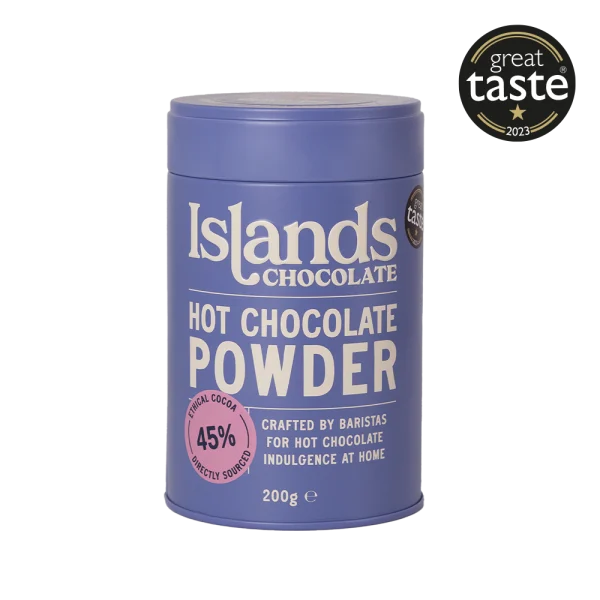 Islands Chocolate 45% Dark Hot Chocolate Powder at Carvel Lane Coffee Cowes Isle of Wight