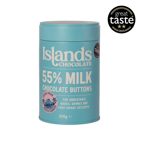 Islands Chocolate 55% Milk Chocolate Buttons Giant Buttons at Carvel Lane Coffee Cowes Isle of Wight