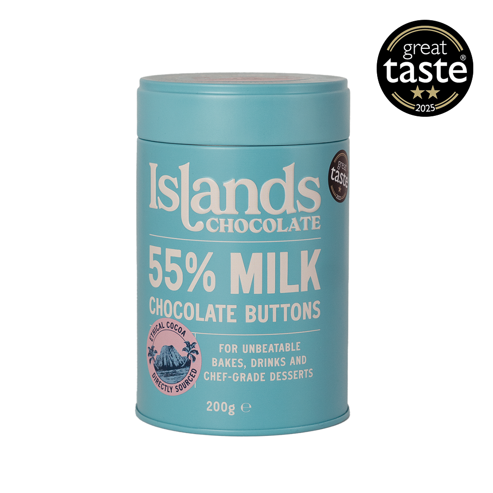 Islands Chocolate 55% Milk Chocolate Buttons Giant Buttons at Carvel Lane Coffee Cowes Isle of Wight