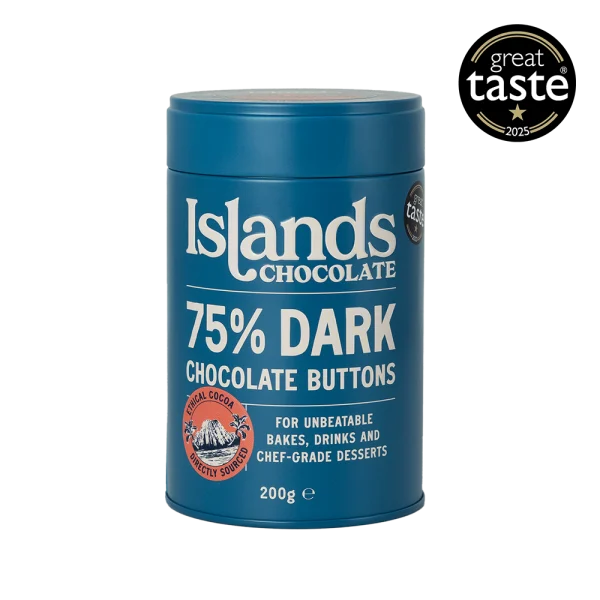Islands Chocolate 75% Dark Chocolate Giant Buttons at Carvel Lane Coffee Cowes Isle of Wight