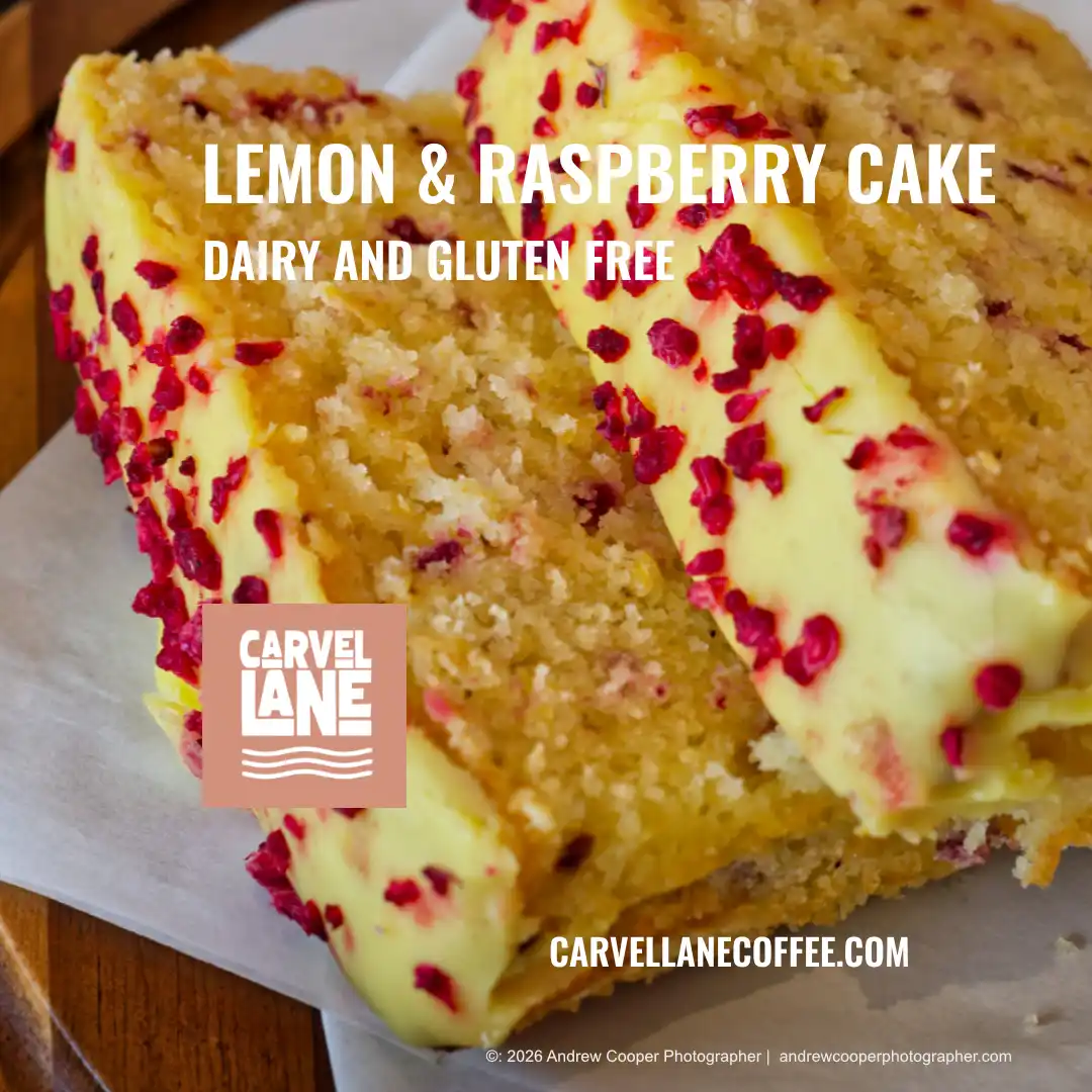 Lemon and Raspberry Loaf Cake - slice